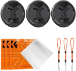 K&F Concept K&F 58MM Lens Caps Kit with K&F LOGO caps*3+Anti-lost rope*3+vacuum cleaning cloth*3