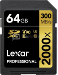 LEXAR PRO 2000X SDHC/SDXC UHS-II U3(V90) R300/W260 (W/O CARDREADER) 64GB
