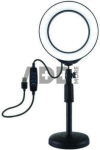 LED žiedinė lempa 16cm, su stovu 18-28cm, USB
