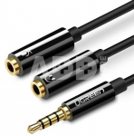 UGREEN AV141 3.5mm Male to Dual 3.5mm Female Headset Splitter (black)