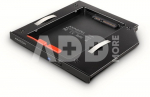 AXAGON RSS-CD09 2.5" SSD/HDD caddy into DVD slot, 9.5 mm, LED, ALU
