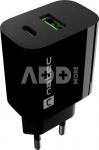 Natec Ribera USB Charger 1X USB-A + 1X USB-C 20W, Black