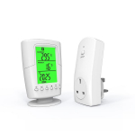 Juhtmevaba termostaadi temperatuurikontrolleri pistikupesaga LCD-ekraan rohelise taustvalgustuse termoregulaatoriga UK