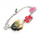 NOA [I4940] - Bracelet Cr&eacute;ateur 'Vahin&eacute;' rouge rose punane