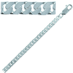 Les Tr&eacute;sors De Lily [K3381] - Bracelet Argent 'Maille Gourmette' 19 cm- 4 mm h&otilde;be