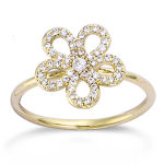 Kullatud s&otilde;rmus 'Flora' valgest kullast - 12 mm 54 kuld