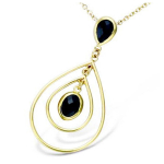Les Tr&eacute;sors De Lily [L9547] - kullatud kaelakee  Sissi  must kuld - 35x18 mm must