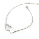 Les Tr&eacute;sors De Lily [N2828] - Bracelet Argent 'Love' blanc (rhodi&eacute;) - 20x11 mm h&otilde;be