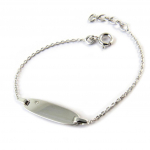 Altesse [N8013] - Gourmette Argent 'Bambino' (rhodi&eacute;) - 14 cm h&otilde;be