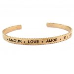 Les Tr&eacute;sors De Lily [P7975] &ndash; Roosa kullast Messages terasest disainik&auml;ev&otilde;ru (Amour Love Amor . . . .) &ndash; 65 mm 5 mm Heleroosa