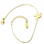 Les Tr&eacute;sors De Lily [P9166] - Bracelet acier 'Flamant Rose' dor&eacute; - 13x10 mm kuld