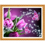 DIY tikandid lilledega teemantmaal ristpistes t&auml;ispistes t&auml;ispistes kivikivist l&otilde;petamata kodukaunistuse kingitus 20X30CM