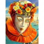 5D-teemantmaalimismask kunstimaastik T&auml;is&uuml;mmargune teemanttikandid mosaiik Kodukaunistus 20X30CM punane