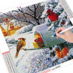 5D DIY teemanttikandid lind ristpiste uus saabumine teemantmaaling loomamosaiik talvine j&otilde;uluvana k&auml;sitsi valmistatud kingitus Full Round （30x30CM）