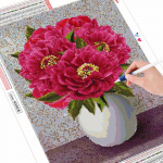 5D t&auml;isruudukujuline teemantmaaling pojengiga k&auml;sit&ouml;&ouml;komplekt 5D DIY teemanttikandid lilled k&auml;sit&ouml;&ouml; n&auml;put&ouml;&ouml; sisekujundus koduks Full Round (20X30CM)