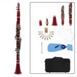 Muslady klarnet ABS 17 klahv bB lame sopran binokulaarne klarnet puhastuslapiga kinnastega 10 pillirooga punane