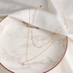 Armas lihtne kahekihiline kaelakee v&otilde;luv naiste kaelaketi ripats Naiste moeehted kingitused kuld