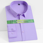 Meeste klassikaline pikkade varrukatega veniv bambuskiust kleit-s&auml;rk taskuteta, standardse sobivusega t&ouml;&ouml;koha kontoris kergesti hooldatavad s&auml;rgid 44