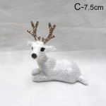 1tk Creative Christmas Sika Deer Christmas Reindeer Simulation Deer Elk Christmas Deer Decorations 7.5cm