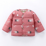 Laste puuvillased riided Talvised poiste tepitud t&uuml;drukute polsterdatud puuvillased riided Korea stiilis imikute puuvillase polsterdatud jope pealisriided paksud lasteriided 120cm punane