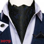 Meeste Ascot Lips Sinine Punane Cravat &auml;rile Paisley Silk Tie Hanr&auml;tik Mansetin&ouml;&ouml;bid Lipsukomplekt DibanGu AS-2079