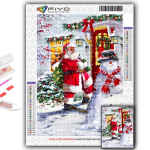 5D DIY Teemantmaaling J&otilde;ulupuu J&otilde;uluvana Lumemees Ristpistes Teemantkunst tikandid Mosaiik Home Deco Full Round 20X30CM