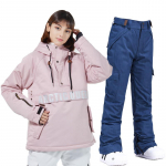 Naiste kapuutsiga suusakost&uuml;&uuml;m Paari lumelaua&uuml;likond, soe paksendatud tuulekindel veekindel suusakost&uuml;&uuml;m kapuuts S