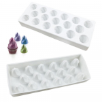 Mousse koogivorm 17 auguga T&otilde;rvik DIY K&uuml;psetamine Dekoratiivne Leek Sandwich Silikoon valge