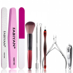 10/9/8/7 tk Professionaalne k&uuml;&uuml;nekunsti manik&uuml;&uuml;ri pedik&uuml;&uuml;ri t&ouml;&ouml;riistakomplekt k&uuml;&uuml;nte lihvimiseks k&auml;snviilid puhverlakk 7Pcs roosa