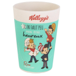 Kellogg's [R2442] - roheline Kellogg's bambusest klaasist trummel - 10x8. 5 cm (30 cl) roheline