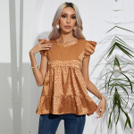 Kevadsuvi &uuml;makaelusega siidist žakaarv&auml;rvi simuleeritud naiste s&auml;rkpluusid S sinine