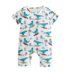 Vasts&uuml;ndinu Jumpsuit multikas dinosaurused beebip&uuml;ksid Beebi poiss Pehmed beebiriided 3-24 kuud 60 valge
