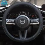 100% DERMAY Brand Leather Sport Car Steering Wheel Cover High Quality for Mazda 3 bl bj bn 323 Axela 3 Sport Auto must