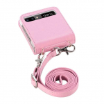 Nahast rahakoti telefonirihma&uuml;mbris Samsung Galaxy Z Flip 3 Flip4 Flip 4 Flip3 5g klapiga kaarditasku, s&otilde;rmej&auml;lgedeta kaaneta Fundas for Galaxy Z Flip3 roosa