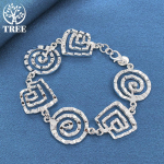 925 Sterling Silver Wave Worl k&auml;ev&otilde;ru ehted 20cm