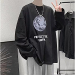 Meeste T-s&auml;rgid Graafiline kiri Moebr&auml;ndi t-s&auml;rgid meestele Meeste R&otilde;ivad Vabaaja T-s&auml;rgid Meeste Suvine Korea Retro M must