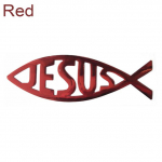 Uus 3D-autokleebis Christian Jeesuse kala s&uuml;mboli logoga auto embleemi m&auml;rgi kleebis punane