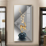 Uued Hiina Fengshui Kuldhirve l&otilde;uendimaalid Abstraktsed Zen-kivist plakatid ja tr&uuml;kised Moodne luksuslik seinakunst veranda sisekujunduseks 20cm&times;40cm NoFrame