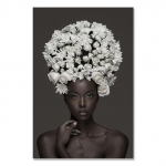 HD lilled peas l&otilde;uend Maalid seinal Kunst plakatid ja Printa African Woman P&otilde;hjamaade kunstipildid Kodu seinakaunistus Cuadros 20x30cm
