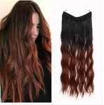 S&uuml;nteetiline naturaalne laineline klamber N&auml;htamatud juuksepikendused segav&auml;rvi pruunid blondid kunstlikud valejuuksed naistele