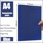 A4/A5 Pehmest nahast m&auml;rkmik Paksustatud m&auml;rkmik T&ouml;&ouml; Koosolek Klassiruum Salvestus m&auml;rkmik P&auml;evik Horisontaalne Joon Siseleht A4 400pages