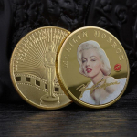 Monroe m&auml;lestusm&uuml;ntide superstaar Marilyn metallimedal V&auml;rvimaal Kullatud h&otilde;bem&uuml;nt Lucky Love suveniirm&uuml;ntide kollektsioon kuld