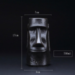 India Idol Totem TIKI Kruus Retro Hawaii Baar Keraamika Joogitass Kokteil klaaskivist Kuju Rand Segamisvein Smuuti konteiner Black Stetu Mug 700ml