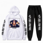 Meeste komplekt Anime Jujutsu Kaisen Gojo Satoru kapuutsiga p&uuml;ksid vabaaja 2tk meeste naiste unisex komplektid pikkade varrukatega moodsad dressipluusid S