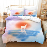 3D Deer tekikate ja padjap&uuml;&uuml;r 2/3 t&uuml;kki k&otilde;rglahutusega digitaaltr&uuml;kitud loomade allapanu AU180 * 210 t&auml;issuuruses pehme kodukaunistus Baby 100x135cm