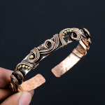 Suurep&auml;rane puhtast vasest traadist pakitud k&auml;sitsi valmistatud k&auml;ev&otilde;ru reguleeritav ehe kingitus talle Adjustable vask