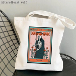 Shopper Death Tarot Skeleton Prinditud kandekott naistele Harajuku shopper k&auml;ekott t&uuml;druk &Otilde;lakott Lady Canvas Bag 24*26cm