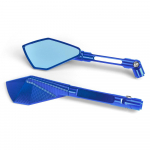 T&auml;ielikult CNC alumiiniumist mootorratta tahavaatepeeglid 8MM 10MM universaalsed peegeldusvastased k&uuml;ljepeeglid Z900 Z750 Z650 MT09 MT07 jaoks Blue-no logo