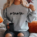Mama Crewneck dressipluus Mama kampsun rasedus n&auml;itab parimat rasedat, kuulutab kapuutsi kingitus emale, naiste kampsun, pullover S must