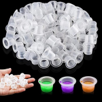 T&auml;toveeringu tindikorgid &ndash; 200 tk Keela t&auml;toveeringutindiga pokaalid 8 mm tassi t&auml;toveeringu t&auml;toveering t&auml;toveeringutindi tarvikute jaoks T&auml;toveeringukomplekt T&auml;toveeringutint 12x7x4cm